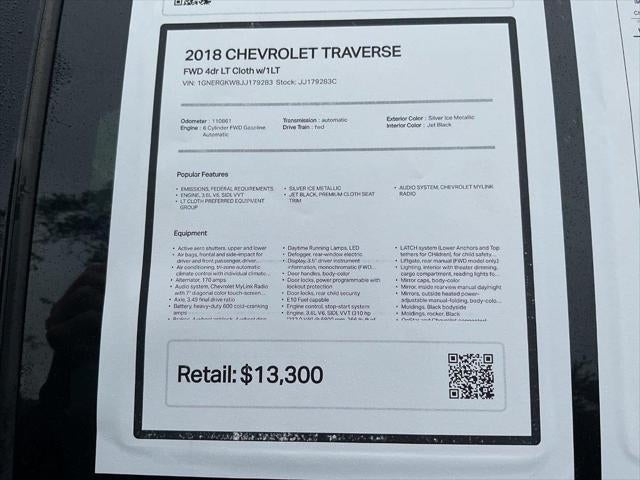 2018 Chevrolet Traverse 1LT
