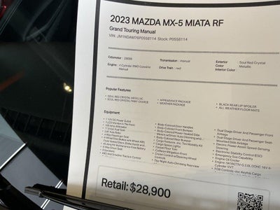 2023 Mazda Mazda Mx-5 Miata Rf Grand Touring Manual